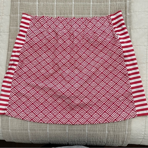 J Mclaughlin Palm Springs Pink White Chevron Catalina Cloth Skort Skirt Size M